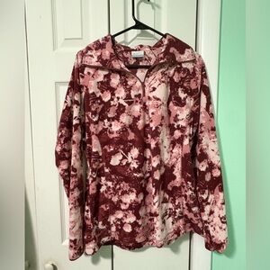 Columbia Maroon and Cream Fleece Jacket